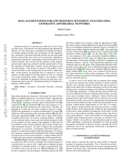 Data augmentation for low resource sentiment analysis using generative
  adversarial networks