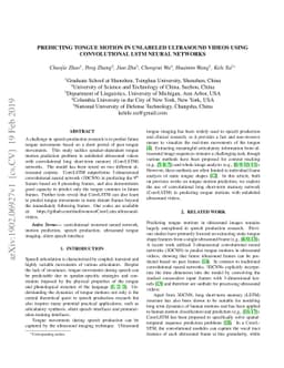 Predicting tongue motion in unlabeled ultrasound videos using
  convolutional LSTM neural network