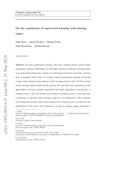 On the consistency of supervised learning with missing values