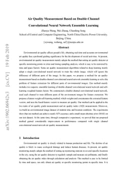 Air Quality Measurement Based on Double-Channel Convolutional Neural
  Network Ensemble Learning