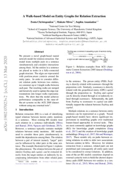 A Walk-based Model on Entity Graphs for Relation Extraction