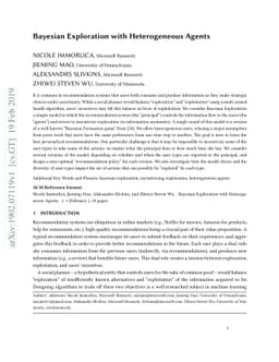 Bayesian Exploration with Heterogeneous Agents