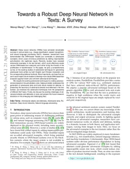 Towards a Robust Deep Neural Network in Texts: A Survey