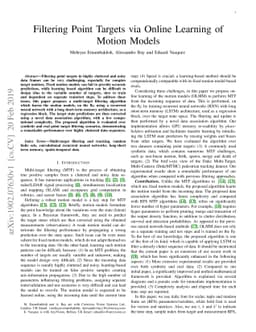 Filtering Point Targets via Online Learning of Motion Models