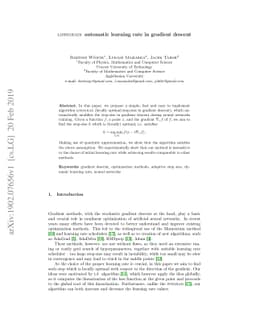 LOSSGRAD: automatic learning rate in gradient descent