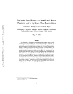 Stochastic Local Interaction Model with Sparse Precision Matrix for
  Space-Time Interpolation