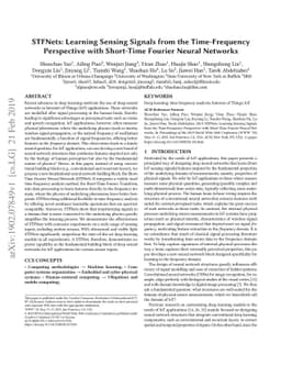 STFNets: Learning Sensing Signals from the Time-Frequency Perspective
  with Short-Time Fourier Neural Networks