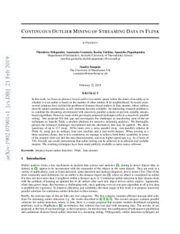 Continuous Outlier Mining of Streaming Data in Flink