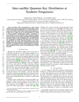 Inter-satellite Quantum Key Distribution at Terahertz Frequencies