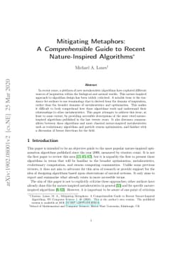 Mitigating Metaphors: A Comprehensible Guide to Recent Nature-Inspired
  Algorithms
