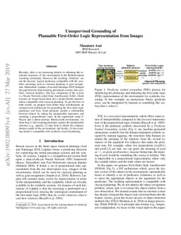 Unsupervised Grounding of Plannable First-Order Logic Representation
  from Images