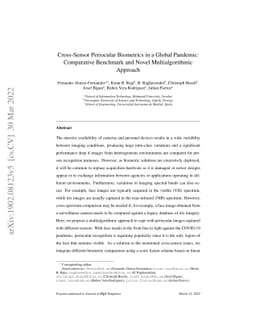 Cross-Sensor Periocular Biometrics in a Global Pandemic: Comparative
  Benchmark and Novel Multialgorithmic Approach