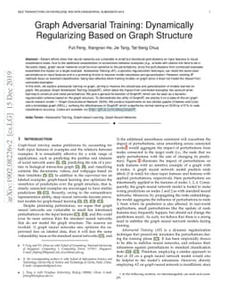 Graph Adversarial Training: Dynamically Regularizing Based on Graph
  Structure