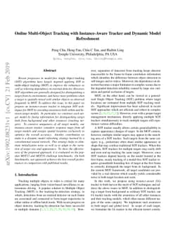 Online Multi-Object Tracking with Instance-Aware Tracker and Dynamic
  Model Refreshment