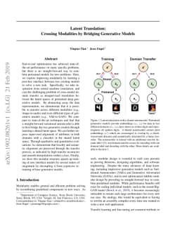 Latent Translation: Crossing Modalities by Bridging Generative Models