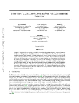 Capuchin: Causal Database Repair for Algorithmic Fairness