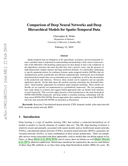 Comparison of Deep Neural Networks and Deep Hierarchical Models for
  Spatio-Temporal Data