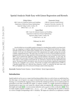 Spatial Analysis Made Easy with Linear Regression and Kernels