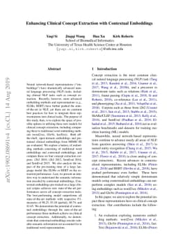 Enhancing Clinical Concept Extraction with Contextual Embeddings
