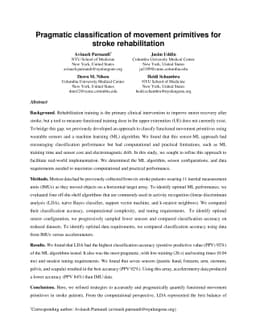 Pragmatic classification of movement primitives for stroke
  rehabilitation