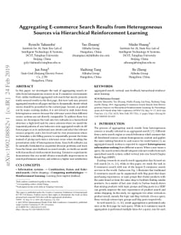 Aggregating E-commerce Search Results from Heterogeneous Sources via
  Hierarchical Reinforcement Learning