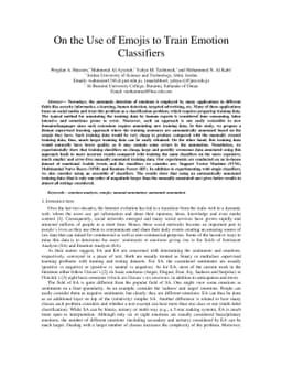 On the Use of Emojis to Train Emotion Classifiers