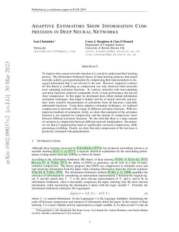 Adaptive Estimators Show Information Compression in Deep Neural Networks