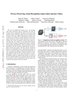 Privacy-Preserving Action Recognition using Coded Aperture Videos