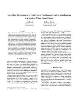 Marathon Environments: Multi-Agent Continuous Control Benchmarks in a
  Modern Video Game Engine
