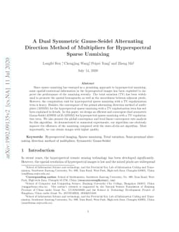 A Dual Symmetric Gauss-Seidel Alternating Direction Method of
  Multipliers for Hyperspectral Sparse Unmixing