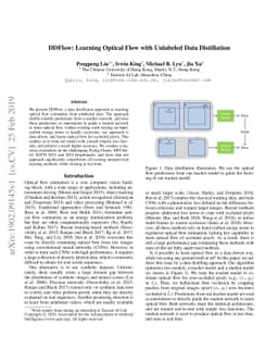 DDFlow: Learning Optical Flow with Unlabeled Data Distillation