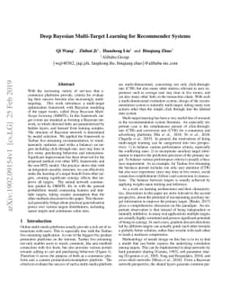Deep Bayesian Multi-Target Learning for Recommender Systems