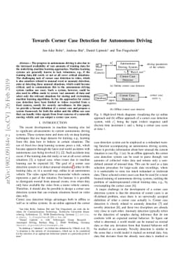 Towards Corner Case Detection for Autonomous Driving