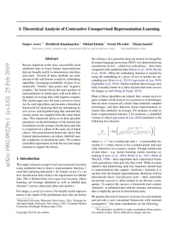 A Theoretical Analysis of Contrastive Unsupervised Representation
  Learning