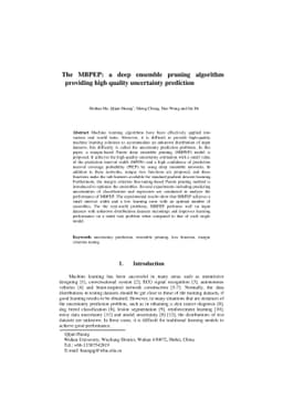 The MBPEP: a deep ensemble pruning algorithm providing high quality
  uncertainty prediction
