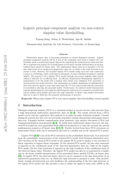 Logistic principal component analysis via non-convex singular value
  thresholding