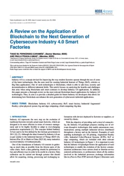 A Review on the Application of Blockchain for the Next Generation of
  Cybersecure Industry 4.0 Smart Factories