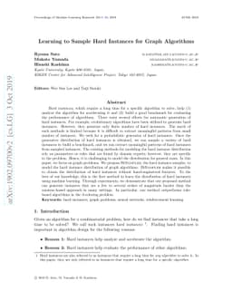 Learning to Sample Hard Instances for Graph Algorithms