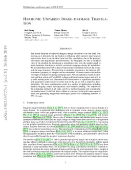 Harmonic Unpaired Image-to-image Translation