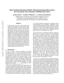 Deep Variational Koopman Models: Inferring Koopman Observations for
  Uncertainty-Aware Dynamics Modeling and Control