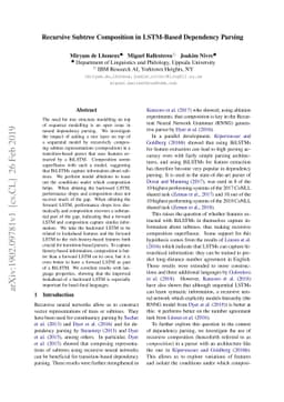 Recursive Subtree Composition in LSTM-Based Dependency Parsing