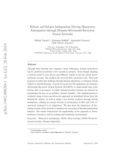 Robust and Subject-Independent Driving Manoeuvre Anticipation through
  Domain-Adversarial Recurrent Neural Networks