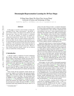 Disentangled Representation Learning for 3D Face Shape