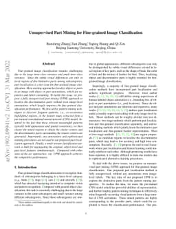 Unsupervised Part Mining for Fine-grained Image Classification