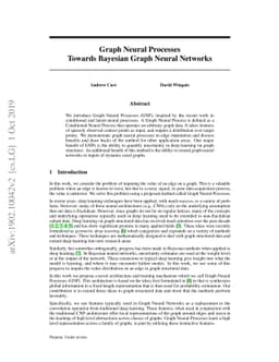 Graph Neural Processes: Towards Bayesian Graph Neural Networks
