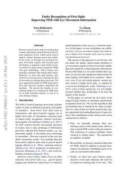 Entity Recognition at First Sight: Improving NER with Eye Movement
  Information