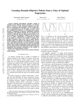 Learning Dynamic-Objective Policies from a Class of Optimal Trajectories