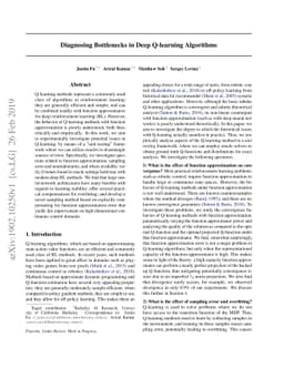 Diagnosing Bottlenecks in Deep Q-learning Algorithms