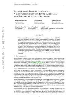 Representing Formal Languages: A Comparison Between Finite Automata and
  Recurrent Neural Networks
