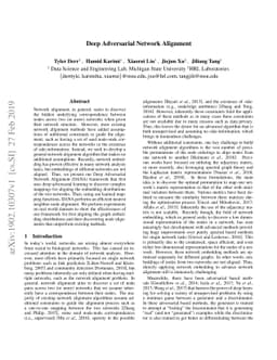 Deep Adversarial Network Alignment